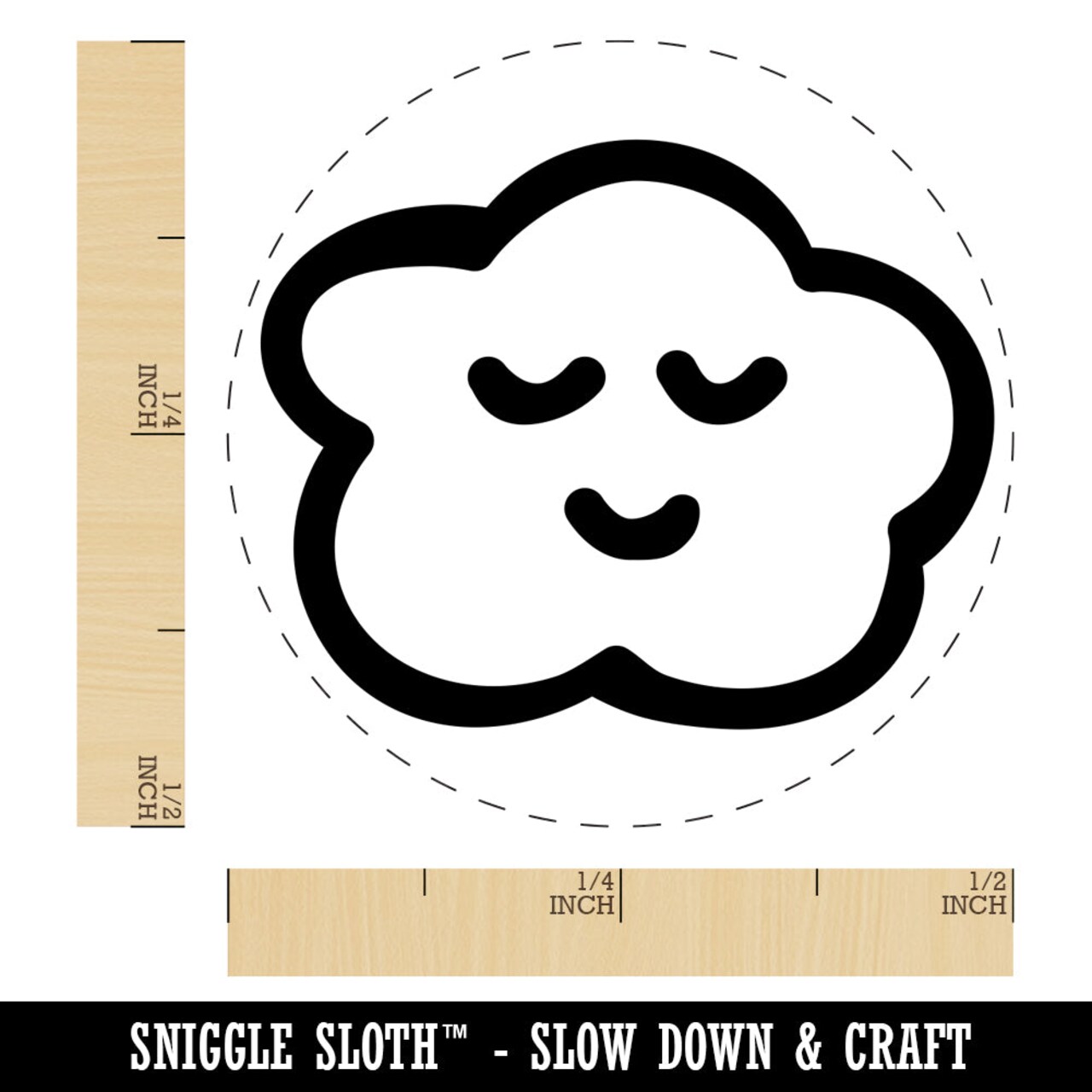 Sleeping Cloud Doodle Self-Inking Rubber Stamp for Stamping Crafting Planners